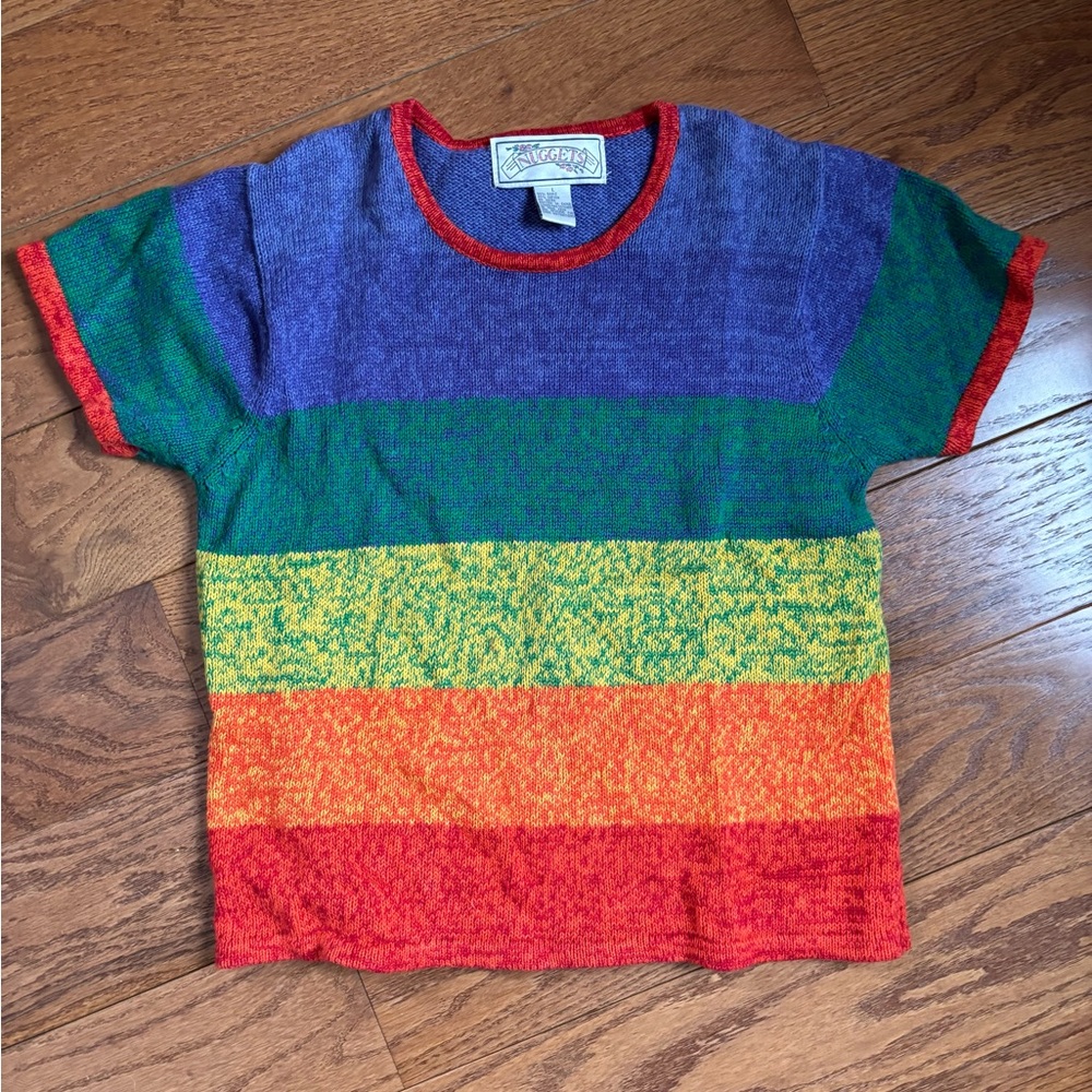 Vintage Nuggets Rainbow Short Sleeved Sweater